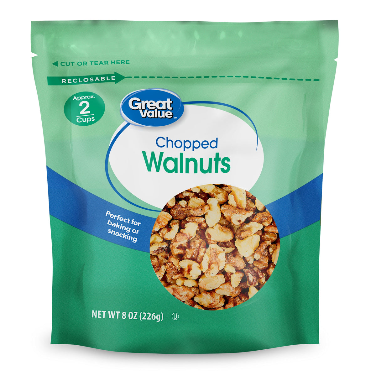 Great Value Chopped Walnuts, 8 oz