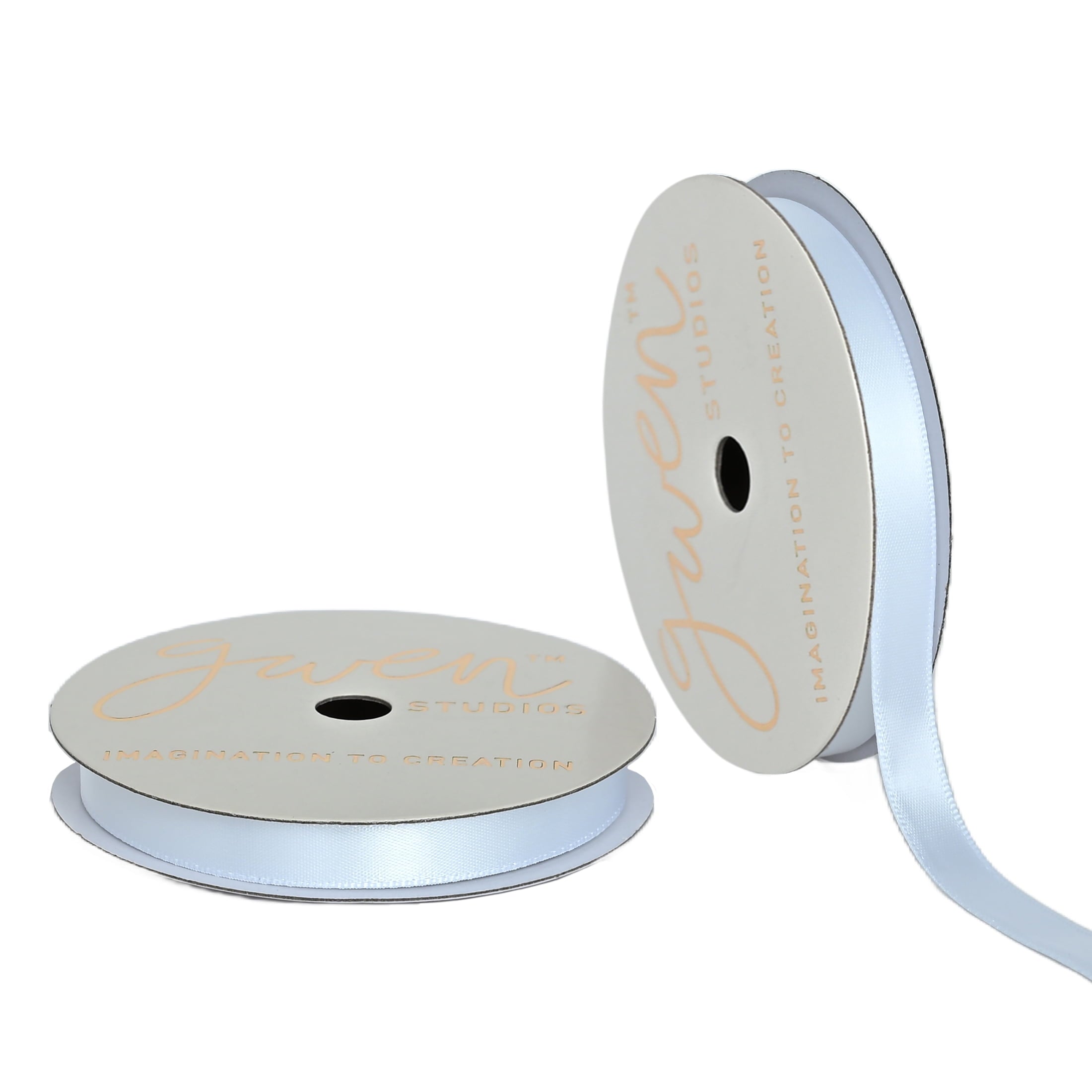 Gwen Studios 3/8" White Satin Ribbon, 7 Yards