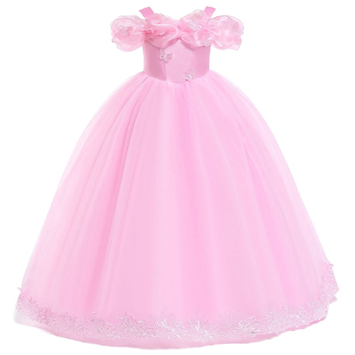 HAWEE Princess Dress for Girls, Halloween Cosplay Costume Toddler Off the Shoulder Blue Fancy Outfit