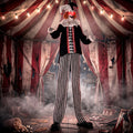 HOMCOM Large Animated Clown Halloween Decorations with Sound Touch Activated, Light Up Eyes, Animated Prop