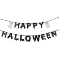 Happy Halloween Ghost Paper Banner Decoration, Black and White, 4.9', Halloween by Way To Celebrate