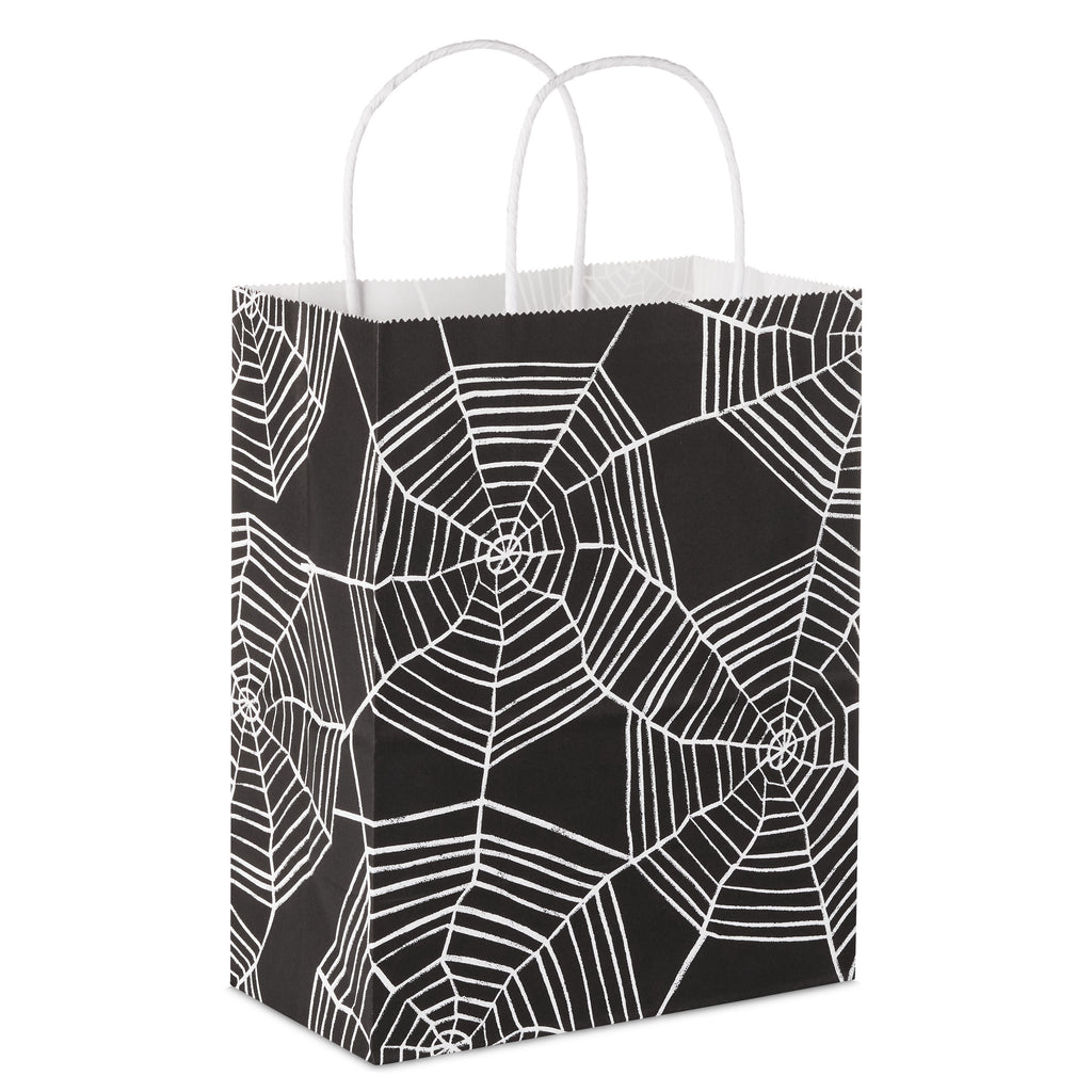 Hallmark Medium Halloween Gift Bag (Webs on Black), 1 Count