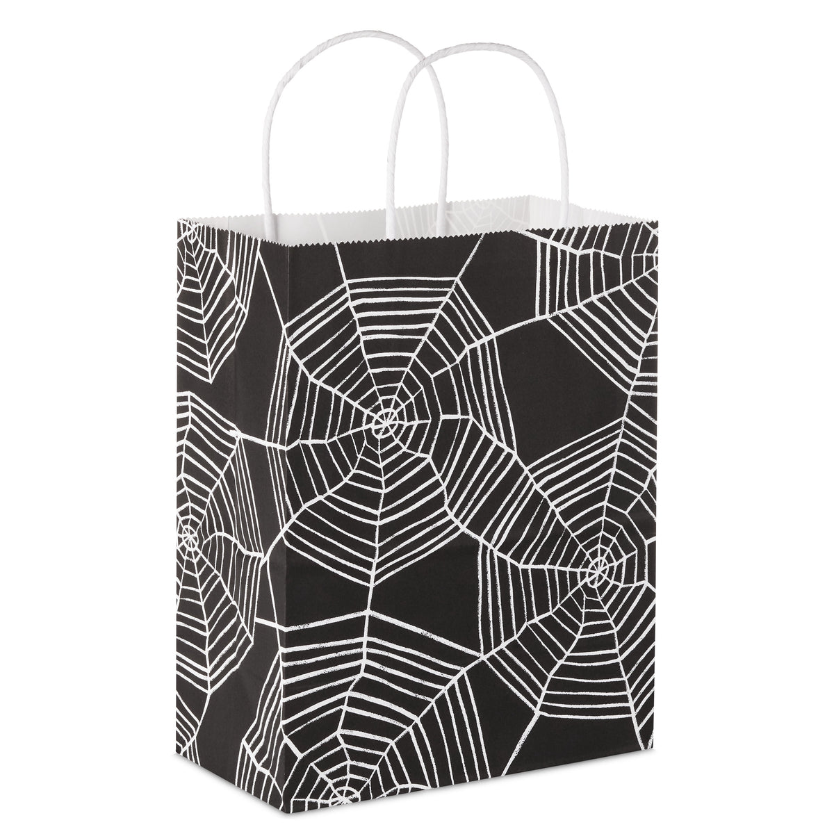 Hallmark Medium Halloween Gift Bag (Webs on Black), 1 Count