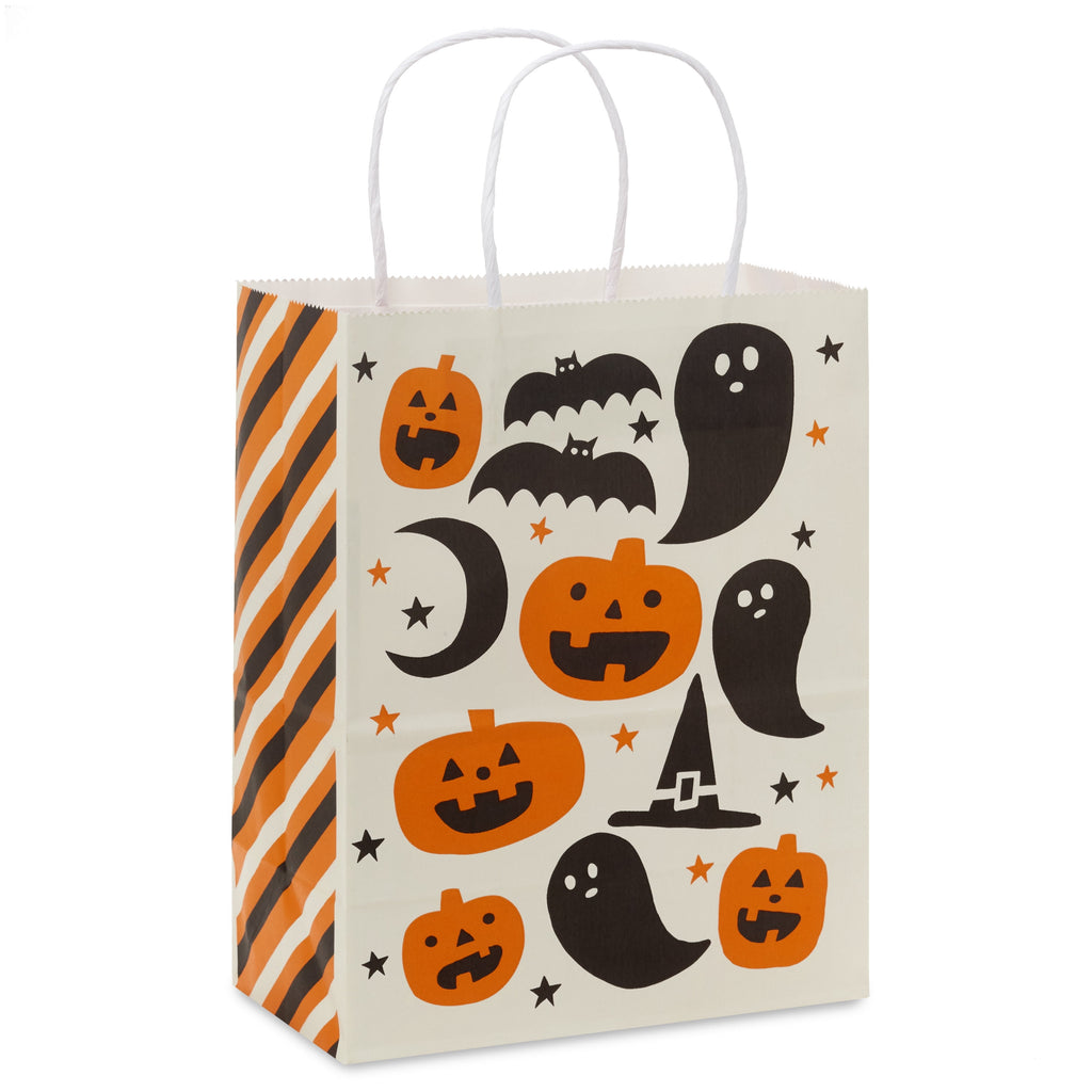 Hallmark Medium Halloween Gift Bag (Pumpkins, Ghosts and Bats), 1 Count
