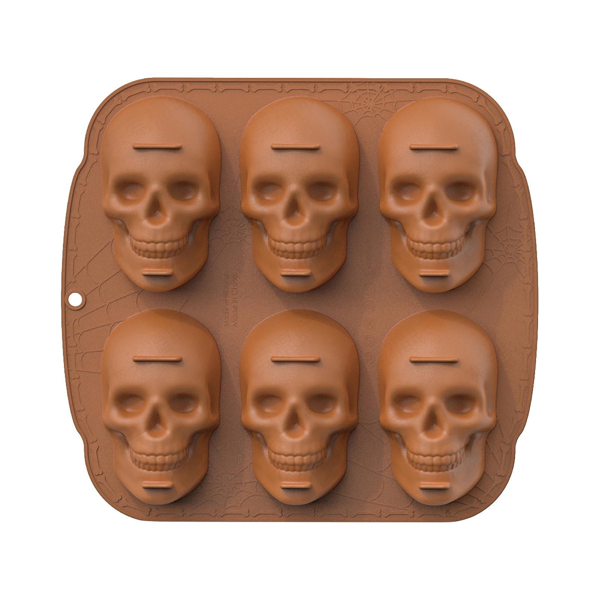 Halloween 6-Cavity Skull Silicone Cake Mold, Nonstick Skull Baking Pan for Mini Cakes, Chocolate, Pudding, Jello & Soap, BPA-Free Food Grade, Dishwasher Safe