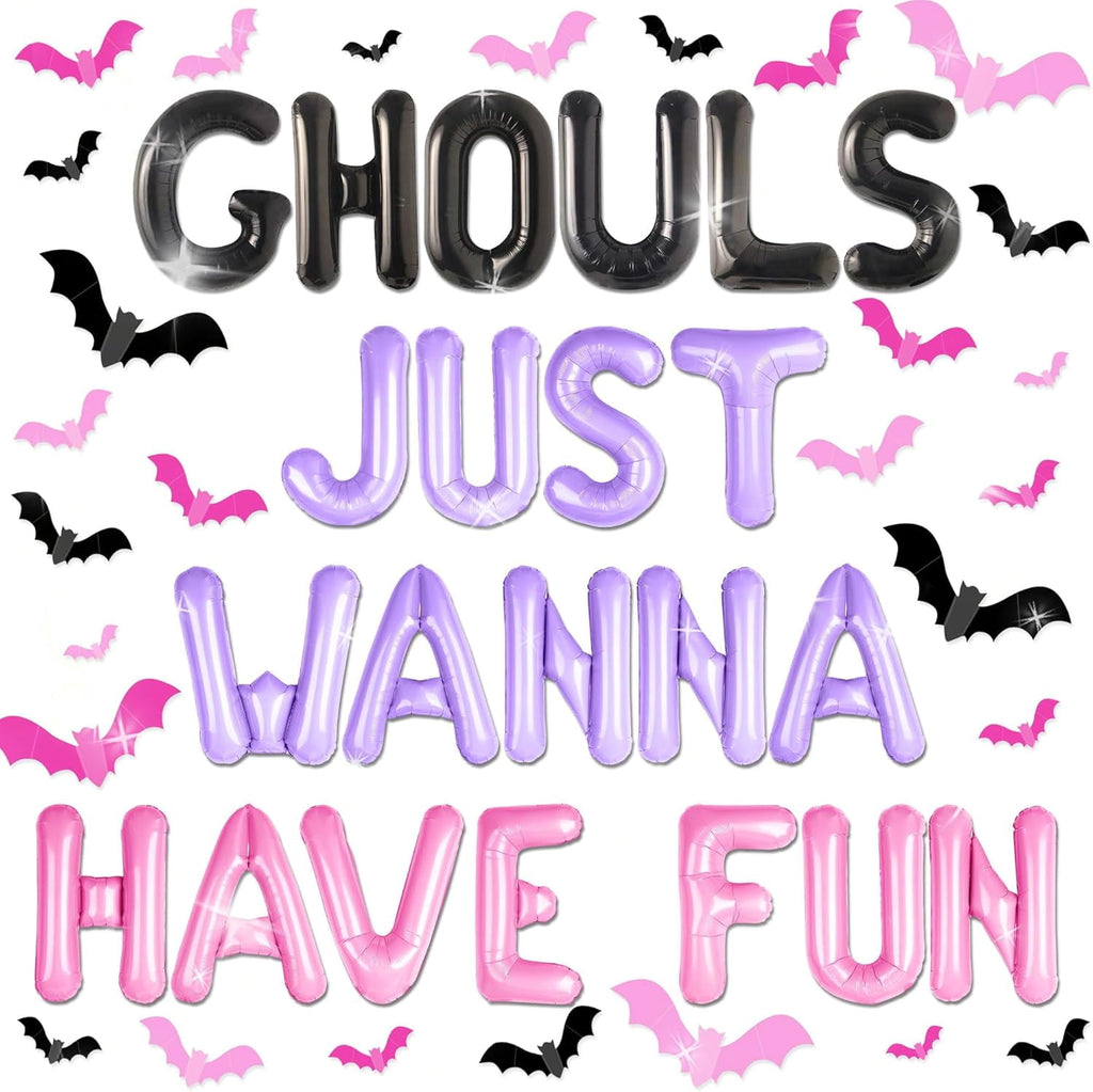 Halloween Aluminum Foil Balloon Set Bat Letter Combination Multi-color Multi-size Wall Scene Holiday Party Decoration
