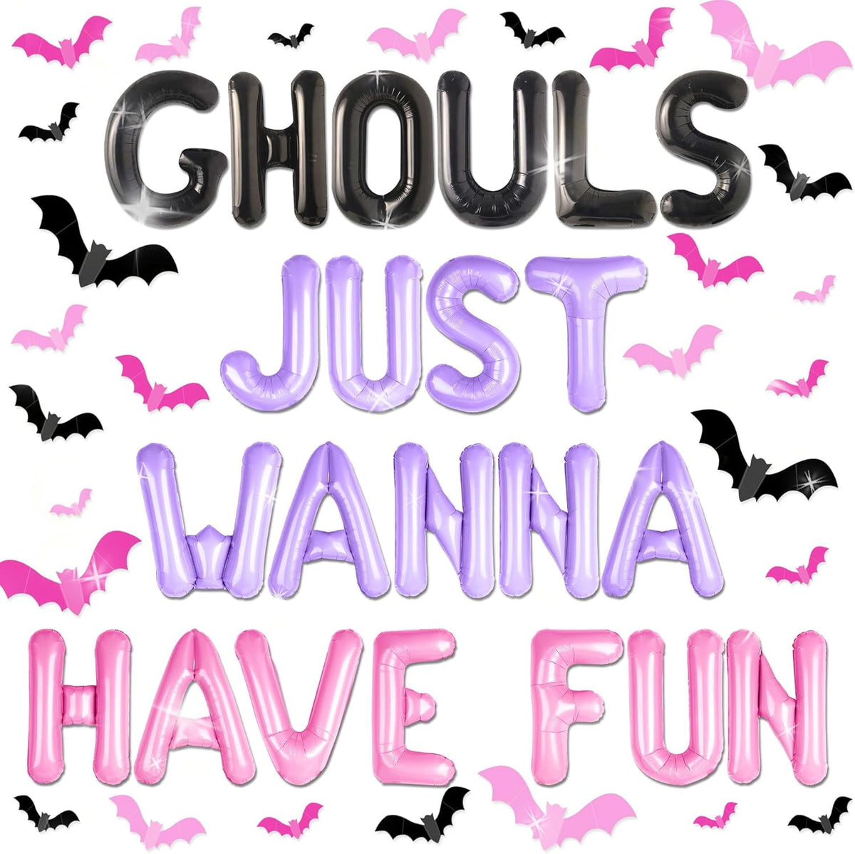 Halloween Aluminum Foil Balloon Set Bat Letter Combination Multi-color Multi-size Wall Scene Holiday Party Decoration