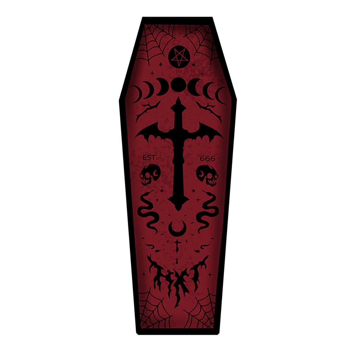 Halloween Bathroom Rug, Non Slip Dark Gothic Carpet Living Room Kitchen Rug, Horror Coffin Shaped Rugs Decor Witchy Rugs Bath Mat 51x19 Inch