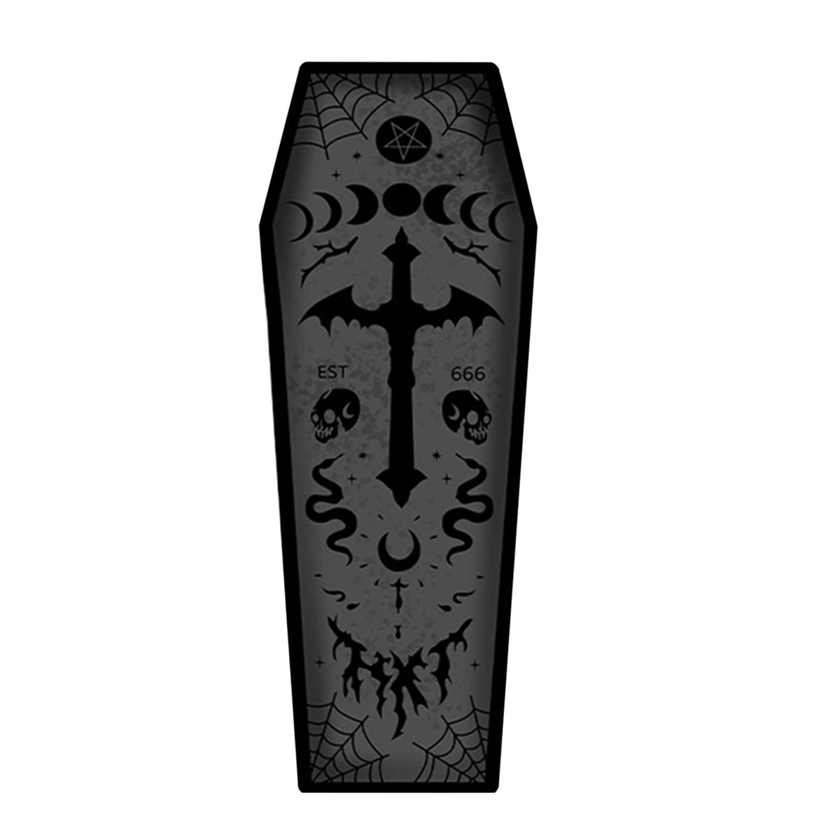 Halloween Coffin Rug - 4.3x1.6 Ft Goth Bath Mat, Non- Indoor Carpet for Living Room, Bedroom & Bathroom, Dark Gothic Decor for Spooky Home Parties