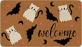 Halloween Door Mat,Cute Cat Spooky Ghost Bats Outdoor Mats for Front Door,Fall Halloween Indoor Entrance Non-Slip Doormat Entryway Welcome Rubber Mats for Porch Decor 30" x 17"