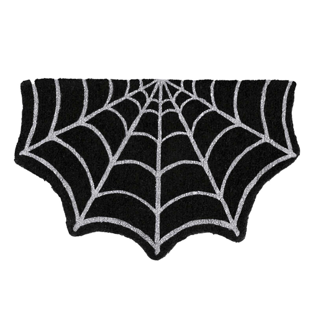 Halloween Doormat Spider Web Spooky Gothic Cute Fun Floor Mat Non Washable Welcome for Indoor Outdoor Entrance, Fall Thanksgiving Home Decor,23.6 Inch