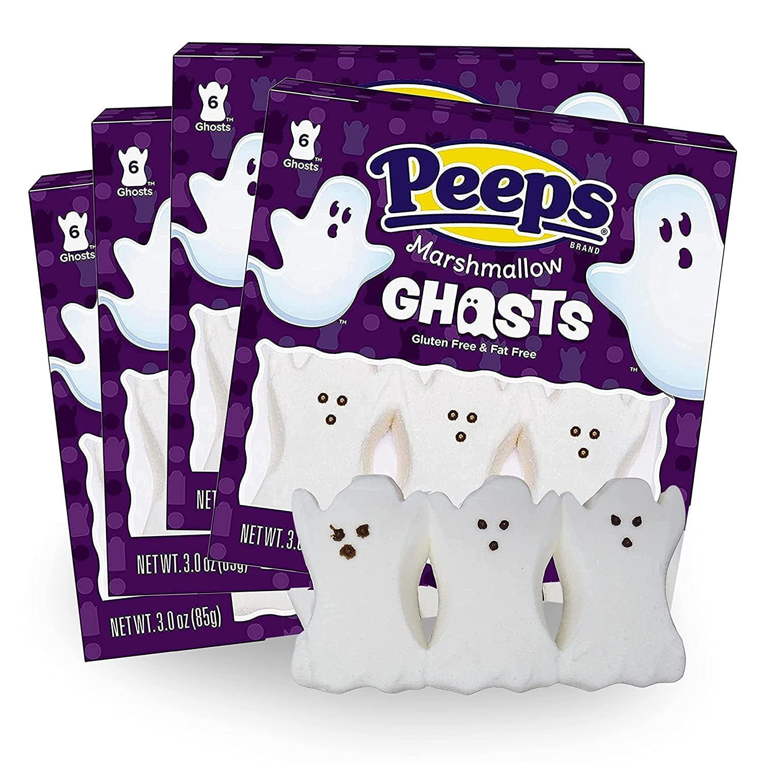 Halloween Peeps Marshmallow Ghosts Candy, Trick Or Treat Candy, Pack of 4, 6 Count per Pack