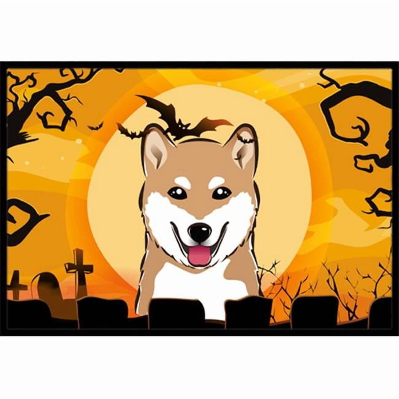 Caroline's Treasures BB1783JMAT Halloween Shiba Inu Door Mat, Indoor Rug or Outdoor Welcome Mat 24x36 Doormat , 36"L x