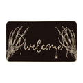 Halloween Skull Doormat Rug Indoor Outdoor,Skeleton Trick Or Treat Black Doormat Fall Door Mat Welcome Anti-Slip Front Entrance Holiday Seasonal Decoration 16 X 24 Inch