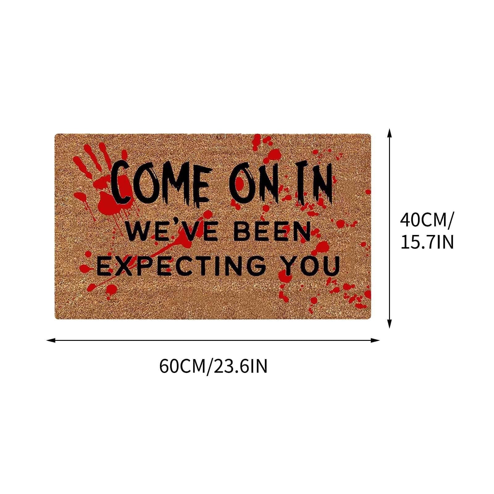 Halloween Spooky Printed Doormat, Soft Absorbent Non-Slip Rugs for Front Door Bathroom Kitchen Entryway, Halloween Decorations