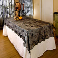 Halloween Table Cloth, Spider Webs Tablecloths Black Tablecloth Lace Fabric Table Cloths Spooky Table Cover for Rectangle Tables for Parties Gothic Halloween Home Decorations, 48x96 Inch