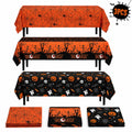 Halloween Tablecloth Decorations Halloween Party Supplies Plastic Disposable Rectangle Tablecovers Skeletons Ghosts Pumpkin Table Décor 3Pcs Design 2
