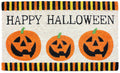 J&M Halloween Three Pumpkins Vinyl Back Doormat 18x30