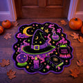 Halloween Wreath Shaped Rugs, Soft Indoor Mat for Entryway, Kitchen, Halloween Party, Pumpkin Witch Spooky Home Decor, 23.62x15.75 Inches