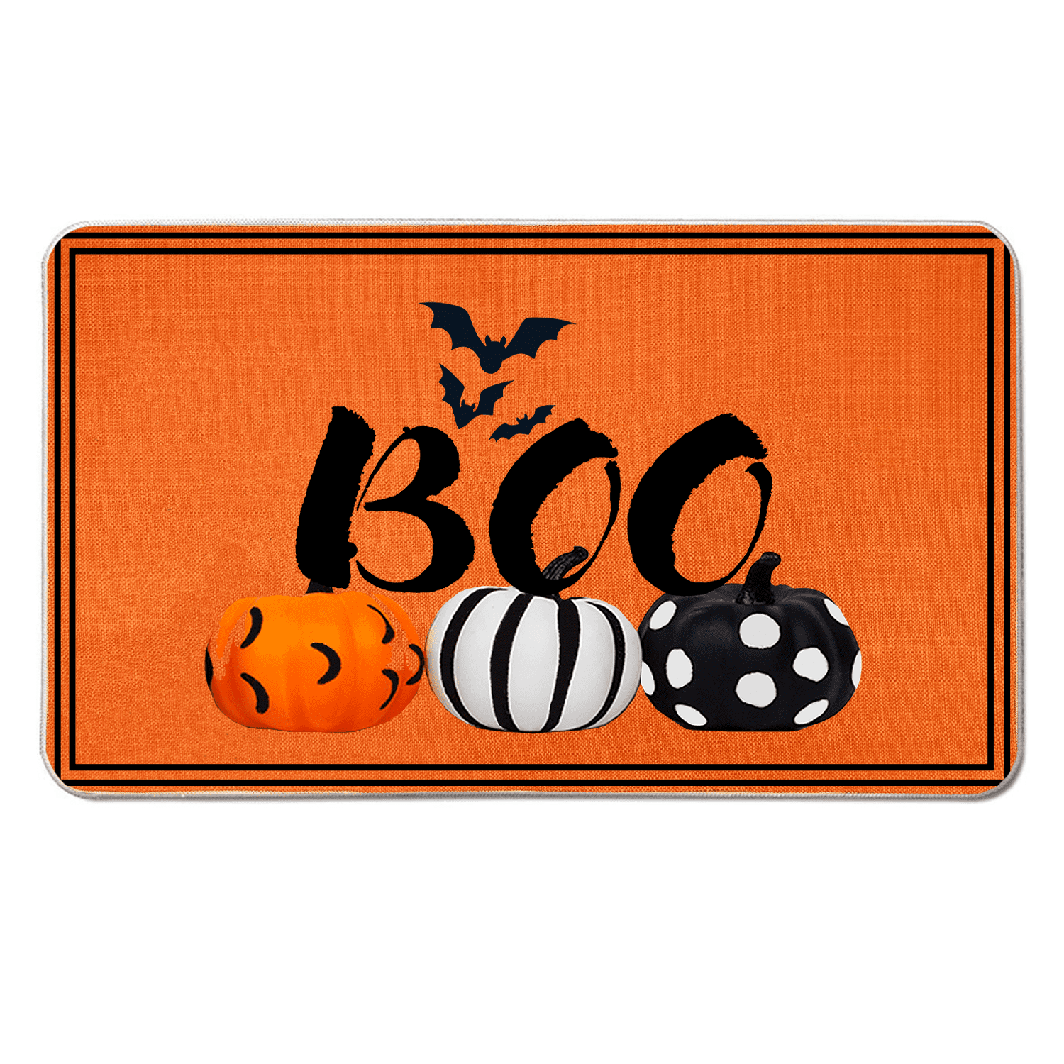 Happy Halloween Boo Door Mat,18 x 30 Inch Halloween Non-Skid Floor Mat Switch Mat Indoor Outdoor Home Garden, Easy to Clean Low Profile Mat for Entry Patio Garage High Traffic Areas