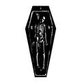 Harliver Halloween Carpet Gothic Coffin Shaped Skeleton Rug, Non Slip Washable Halloween Door Mat, for Bathroom Home Indoor Kitchen Bedroom Living Room Halloween Decorations, 15.7 x 47.2in