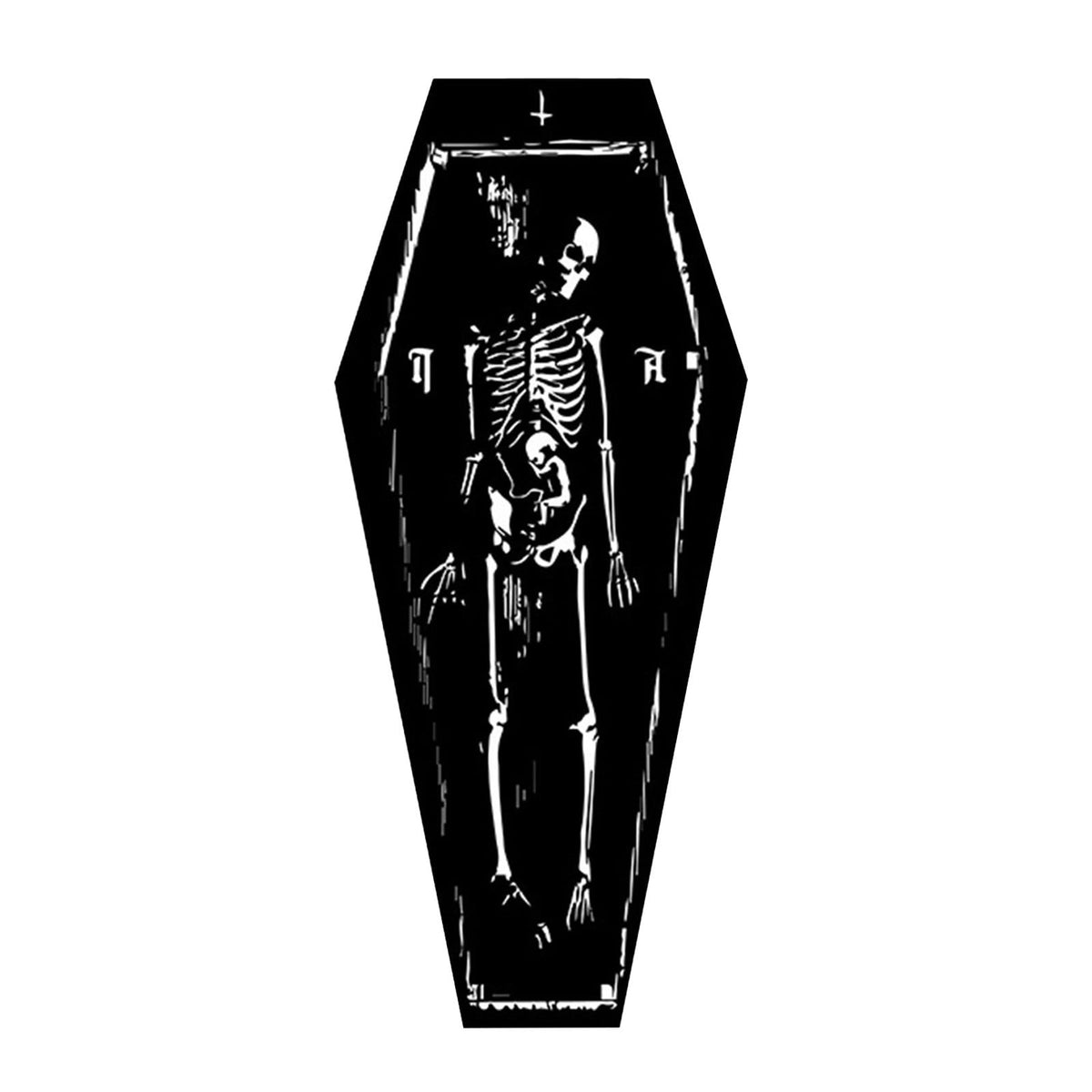 Harliver Halloween Carpet Gothic Coffin Shaped Skeleton Rug, Non Slip Washable Halloween Door Mat, for Bathroom Home Indoor Kitchen Bedroom Living Room Halloween Decorations, 15.7 x 47.2in