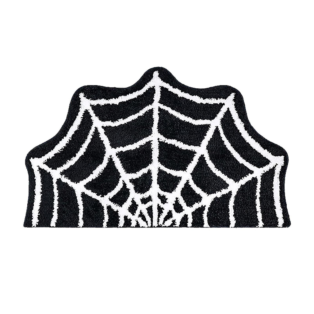 Harliver Spider Web Gothic Cute Fun Halloween Floor Mat, Non Slip Washable Welcome Door Mat, Fall Thanksgiving Rugs for Indoor Outdoor Entrance Home Bathroom Living Room Decor (Black)