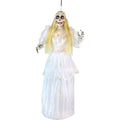 Haunted Hill Farm 5 ft Touch-Activated Animated Hanging Spinning Bride Halloween Animatronic, HHBRIDE-9HLSA