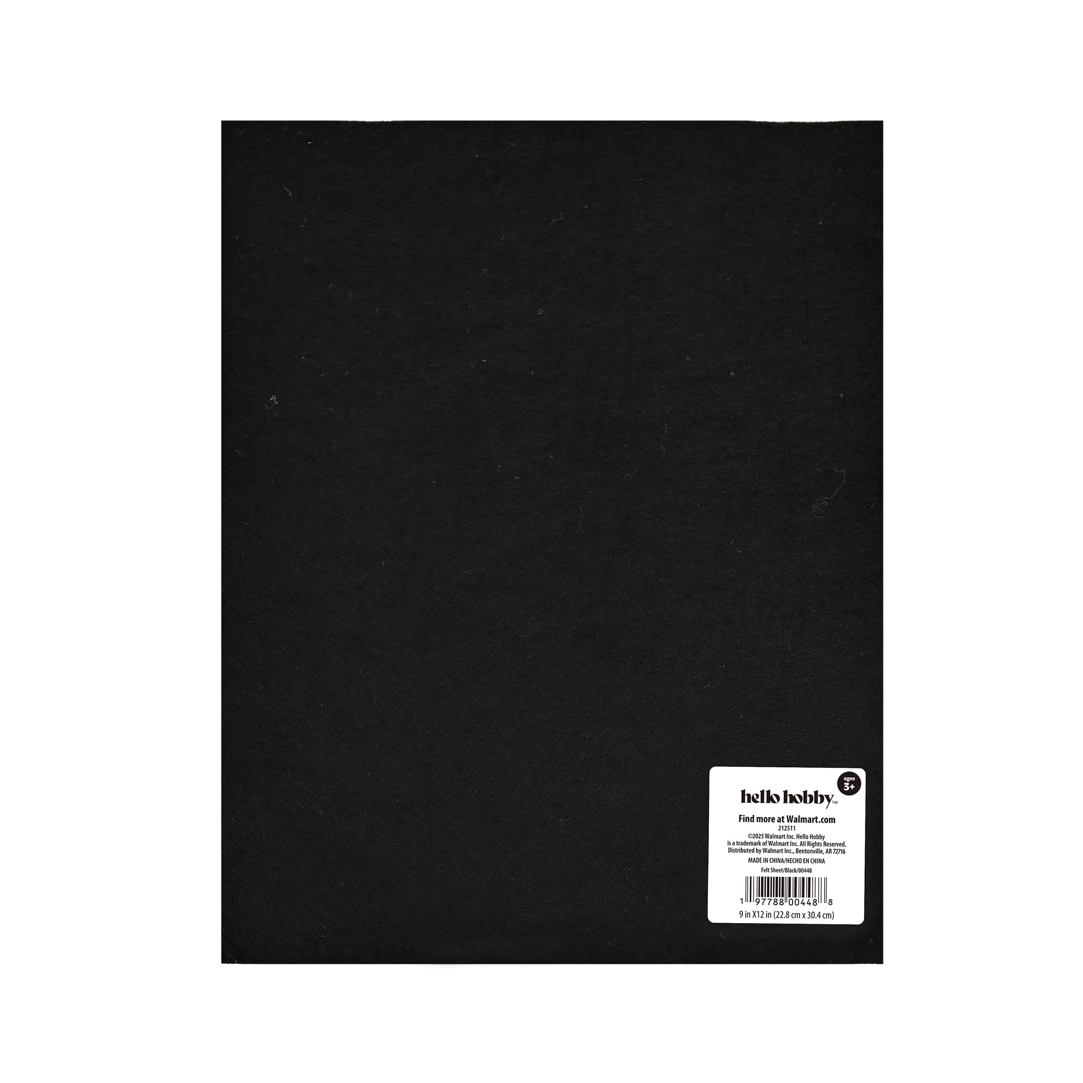 Hello Hobby Black Felt Sheet for Crafting, 9 x 12 Inches