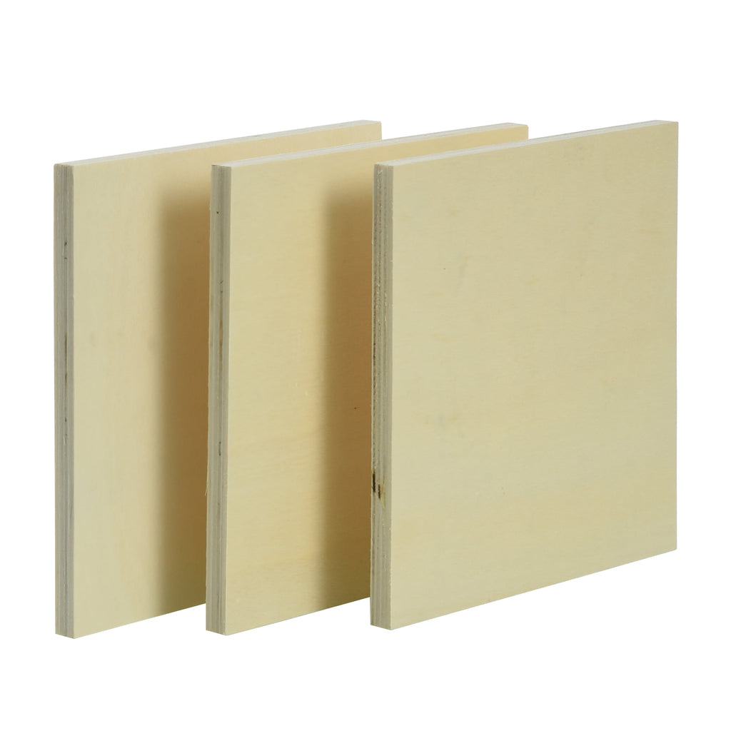 Hello Hobby Unfinished Square Wood Panels, 6 in x 6 in, 3 Pieces