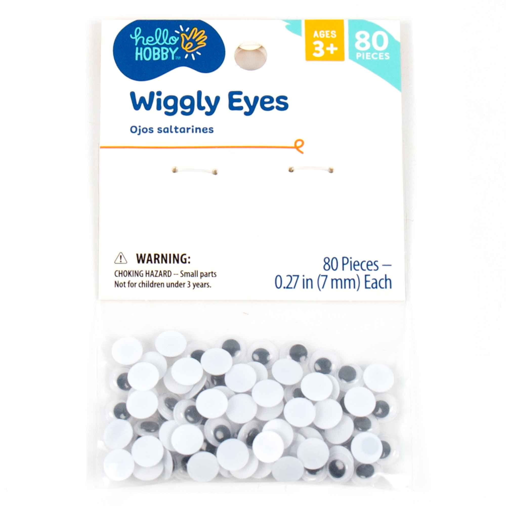 (9 pack) Hello Hobby Small Black and White Plastic Wiggly Eyes, 80-Pack