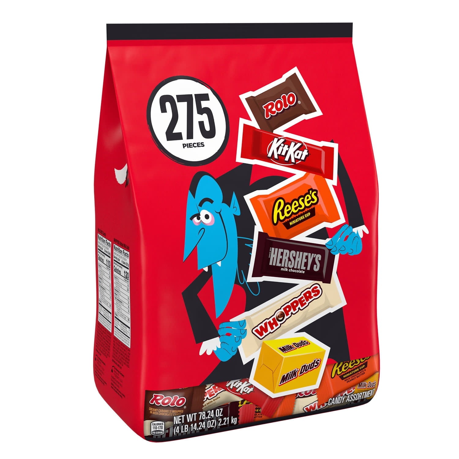 Hershey Assorted, Halloween Candy Bulk Variety Bag, 78.24 oz (275 Pieces)