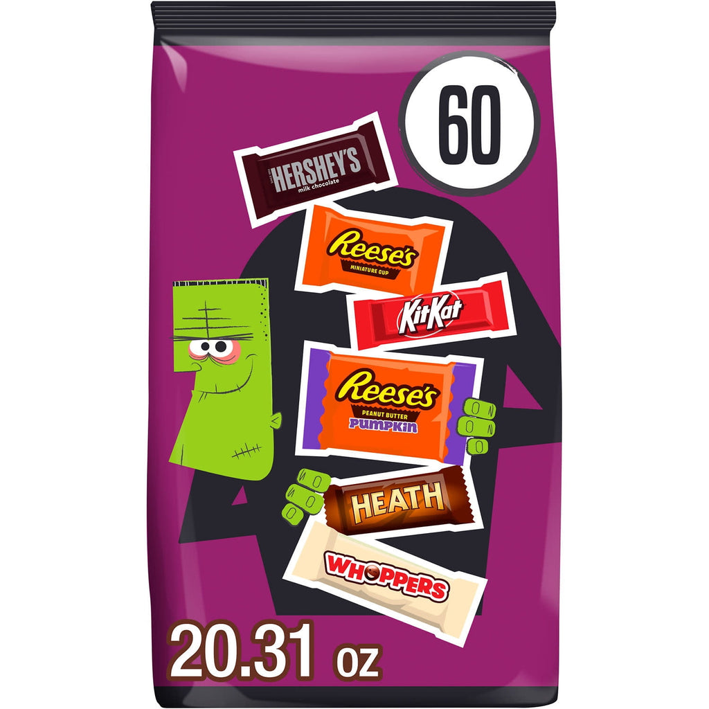 Hershey Assorted Halloween Candy Variety Bag, 20.31 oz (60 Pieces)