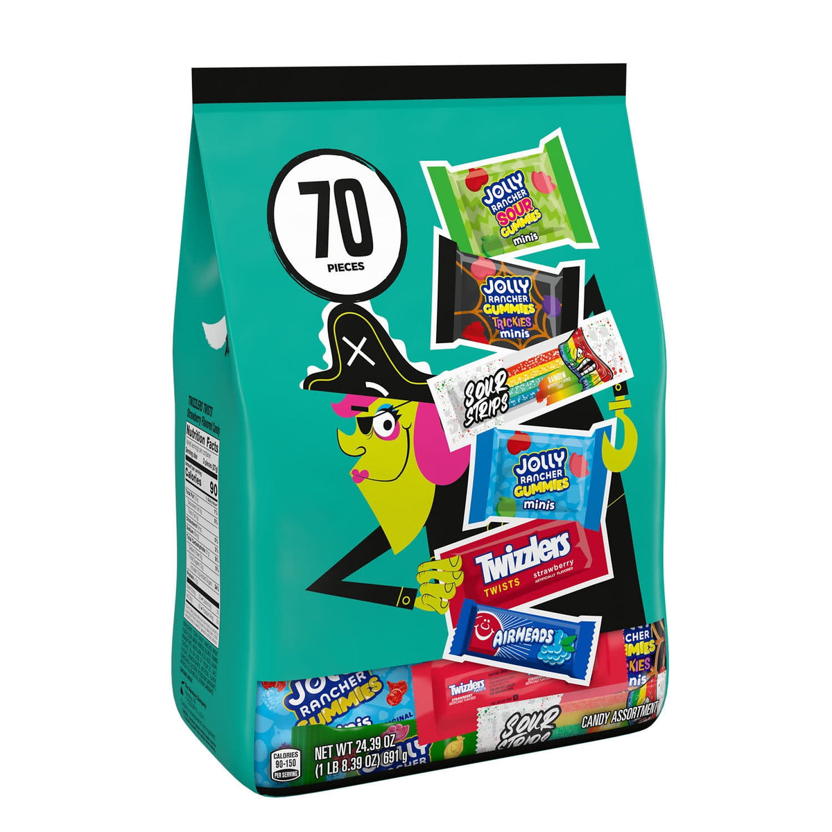 Hershey Assorted Fruit Flavored, Halloween Candy Variety Bag, 24.39 oz (70 Pieces)
