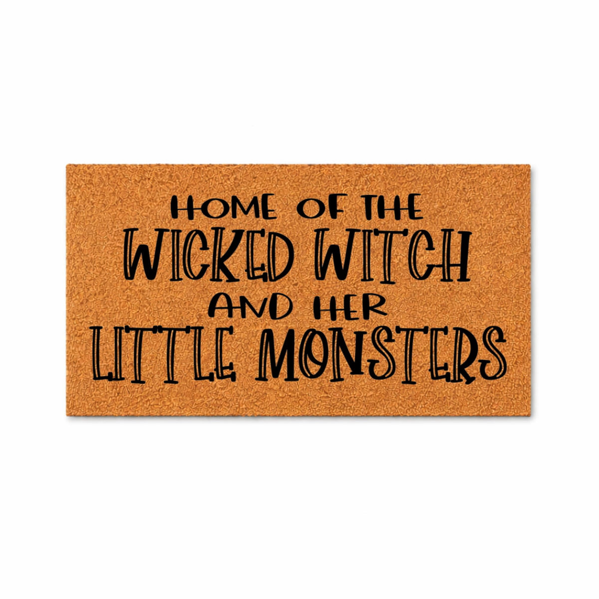 Home of the Wicked Witch and Her Little Monsters, Funny Doormat, Welcome Mat, Front Door Decor, Home Entry Rug, Halloween Theme 1754 (36x72 inches) 1754