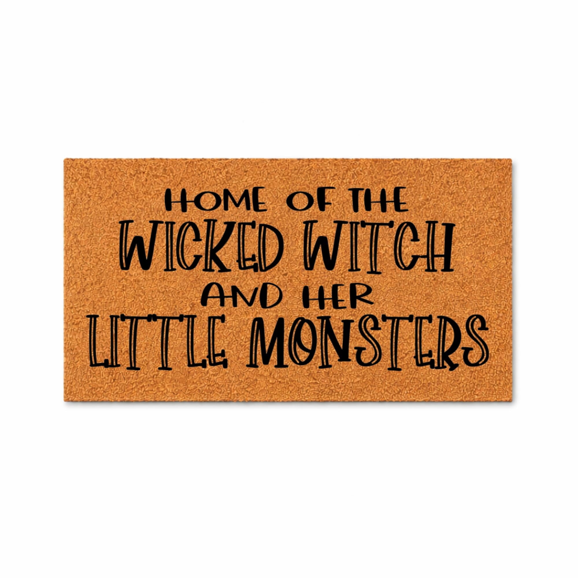 Home of the Wicked Witch and Her Little Monsters, Funny Doormat, Welcome Mat, Front Door Decor, Home Entry Rug, Halloween Theme 1754 (36x72 inches) 1754