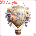 Hot Air Balloon Solar Lantern for Garden Decor, Flickering Flame Hanging Solar Light for Outdoor Decorations, Blue & Purple Lamp for Yard Tree Porch Party
