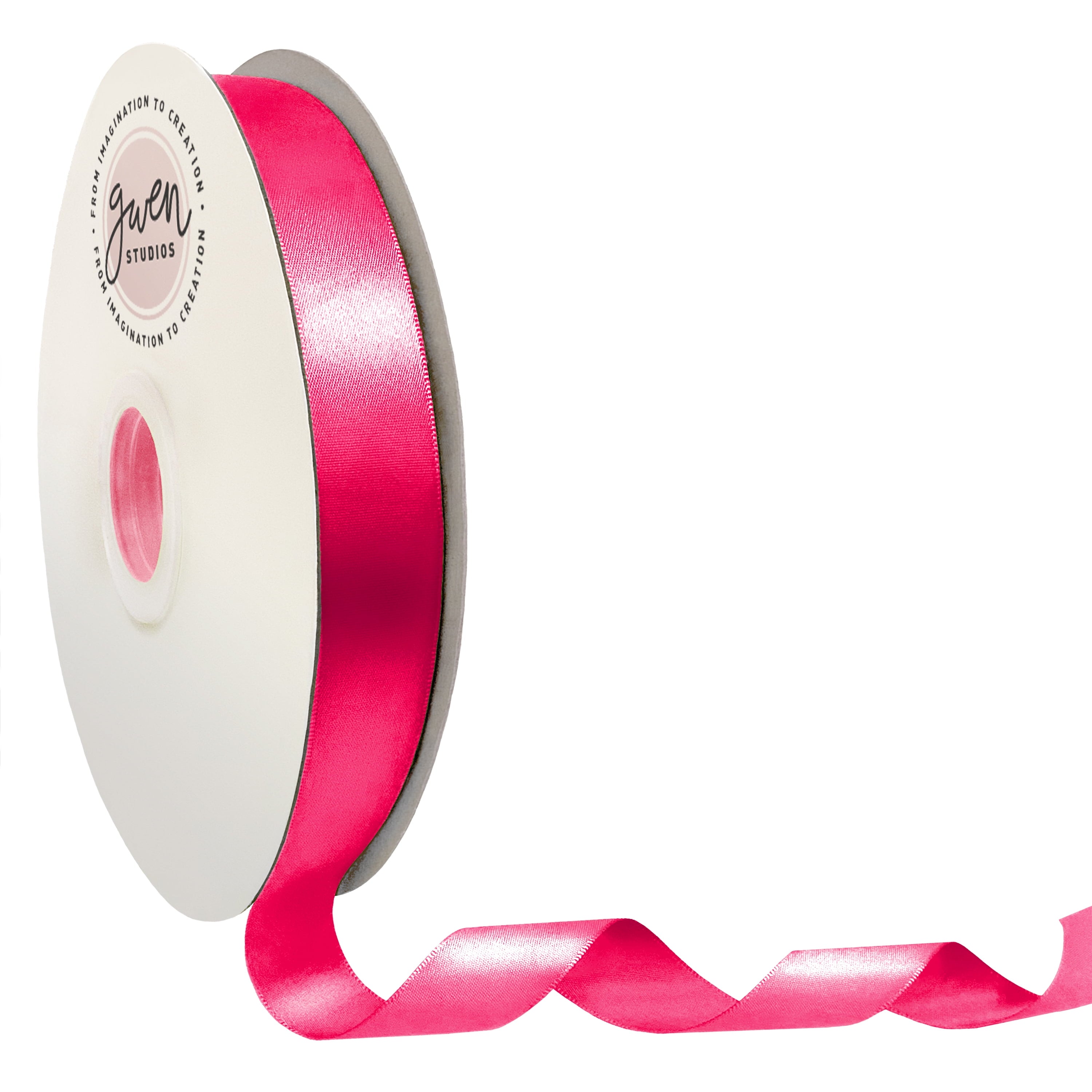 White Single Faced Satin Ribbon, 7/8" x 100 Yards by Gwen Studios