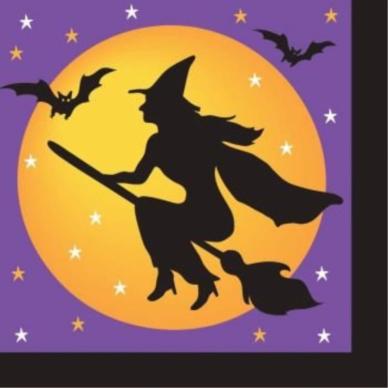 House Fright Haunted Witch Bat Carnival Halloween Party Paper Beverage Napkins