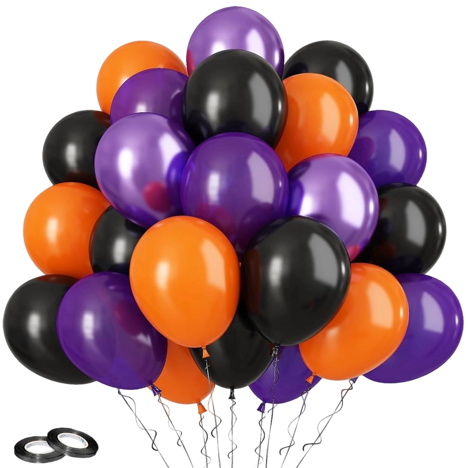 Hxlamzoo 30pcs 12 Inch Black Orange Confetti Latex Balloons for Halloween Party Decorations - Durable 24hr Float Time, Safe for Kids, Hocus Pocus Theme Party Supplies (30 Count)