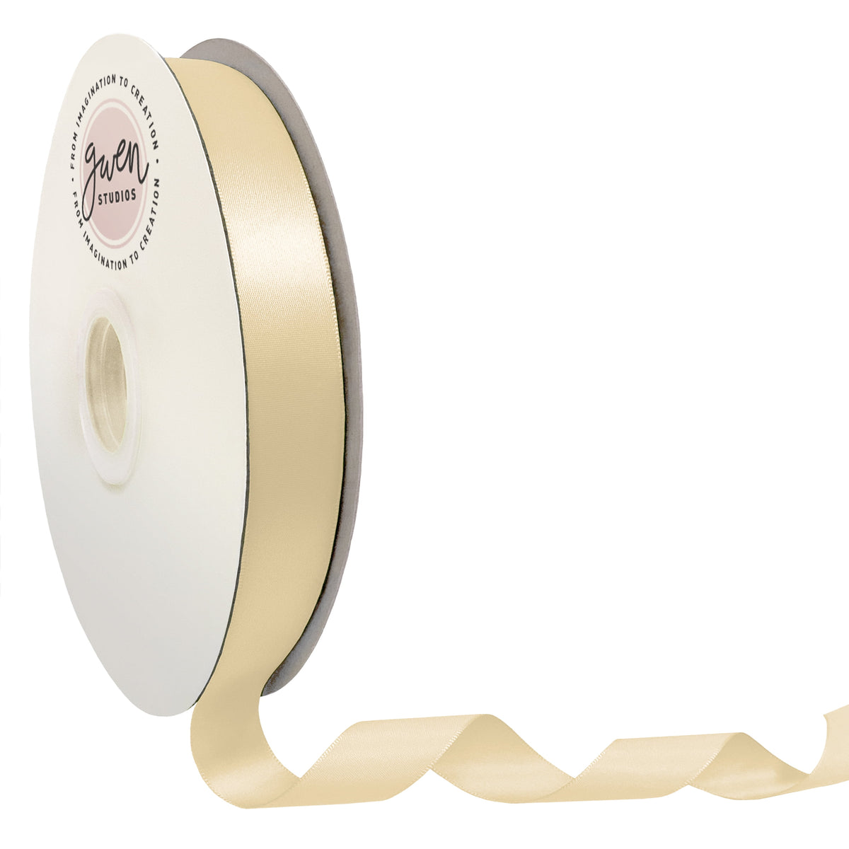 White Double Faced Satin Ribbon for Wedding and Crafts, 7/8" x 100 Yards by Gwen Studios