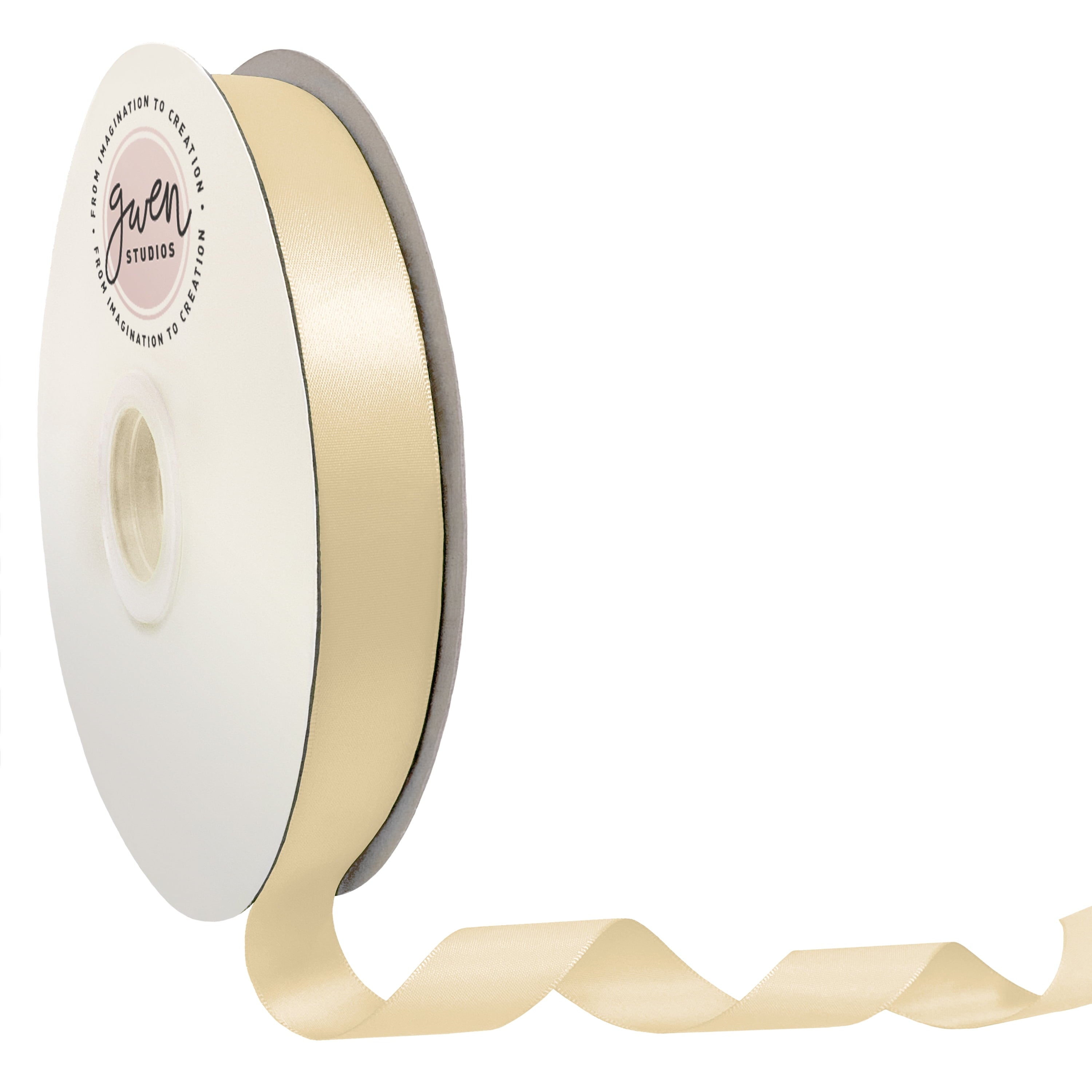 White Single Faced Satin Ribbon, 7/8" x 100 Yards by Gwen Studios