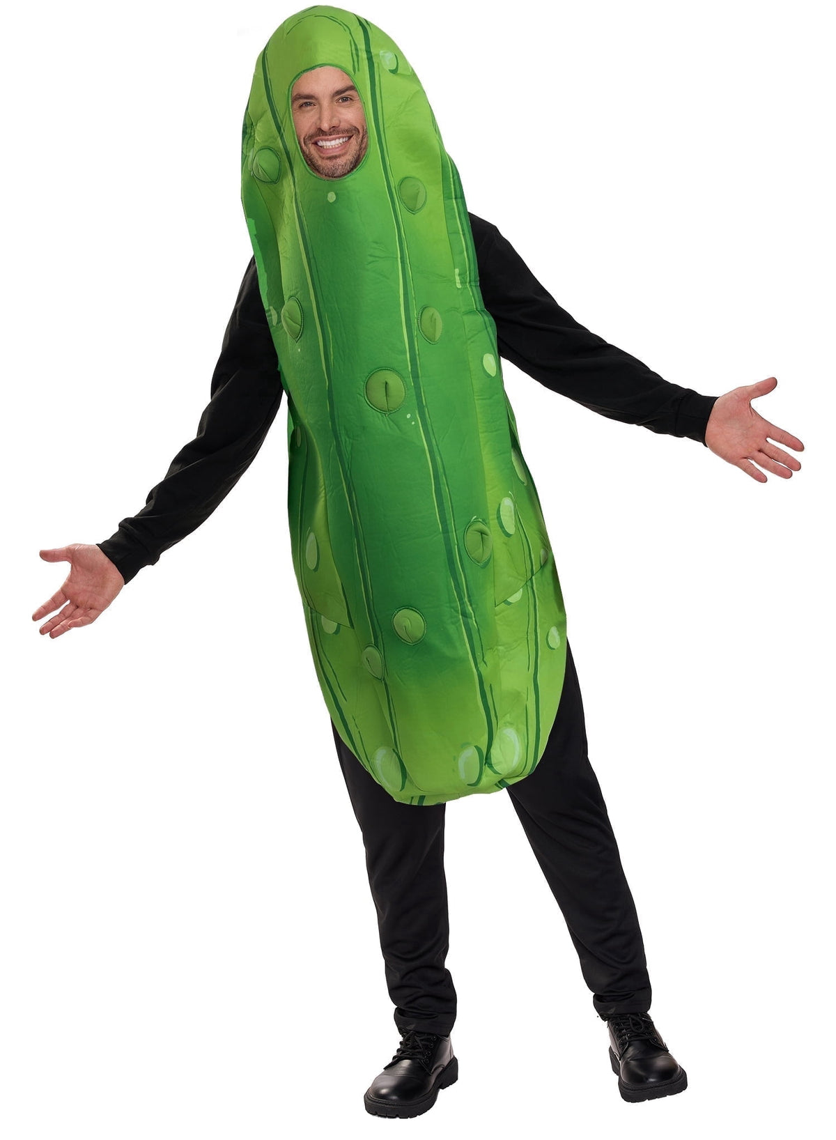 Joyfy Halloween Pickle Costume for Adult, Unisex Food Costume, Funny Costume for Men, Fruit Jumpsuit for Halloween Fancy Dress Costume