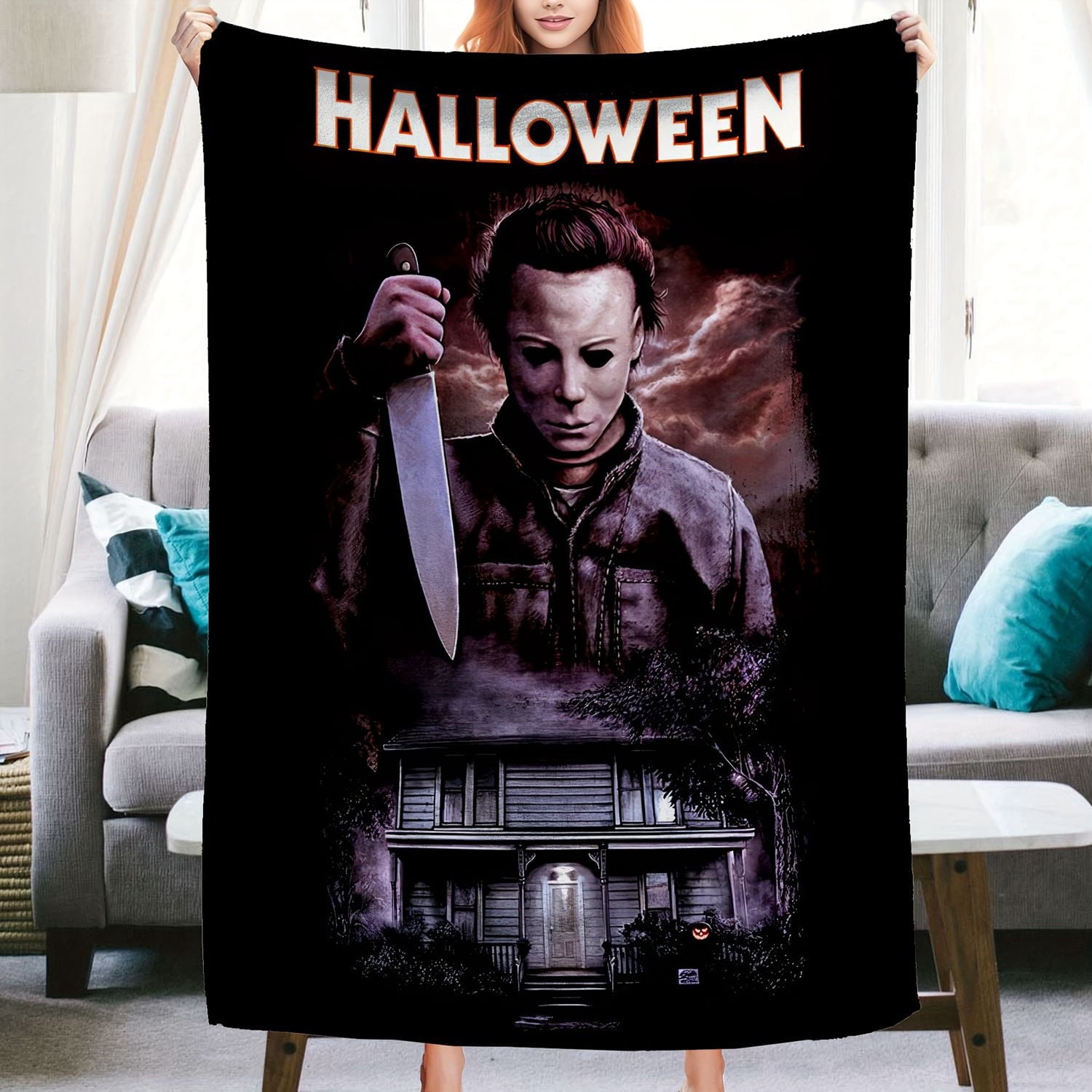Jbralid This is My Horror Movie Watching Blanket, Horror Movie Blanket, Halloween Blanket, Scary Movie Blanket, Horror Blanket Gifts for Halloween 40x50 in