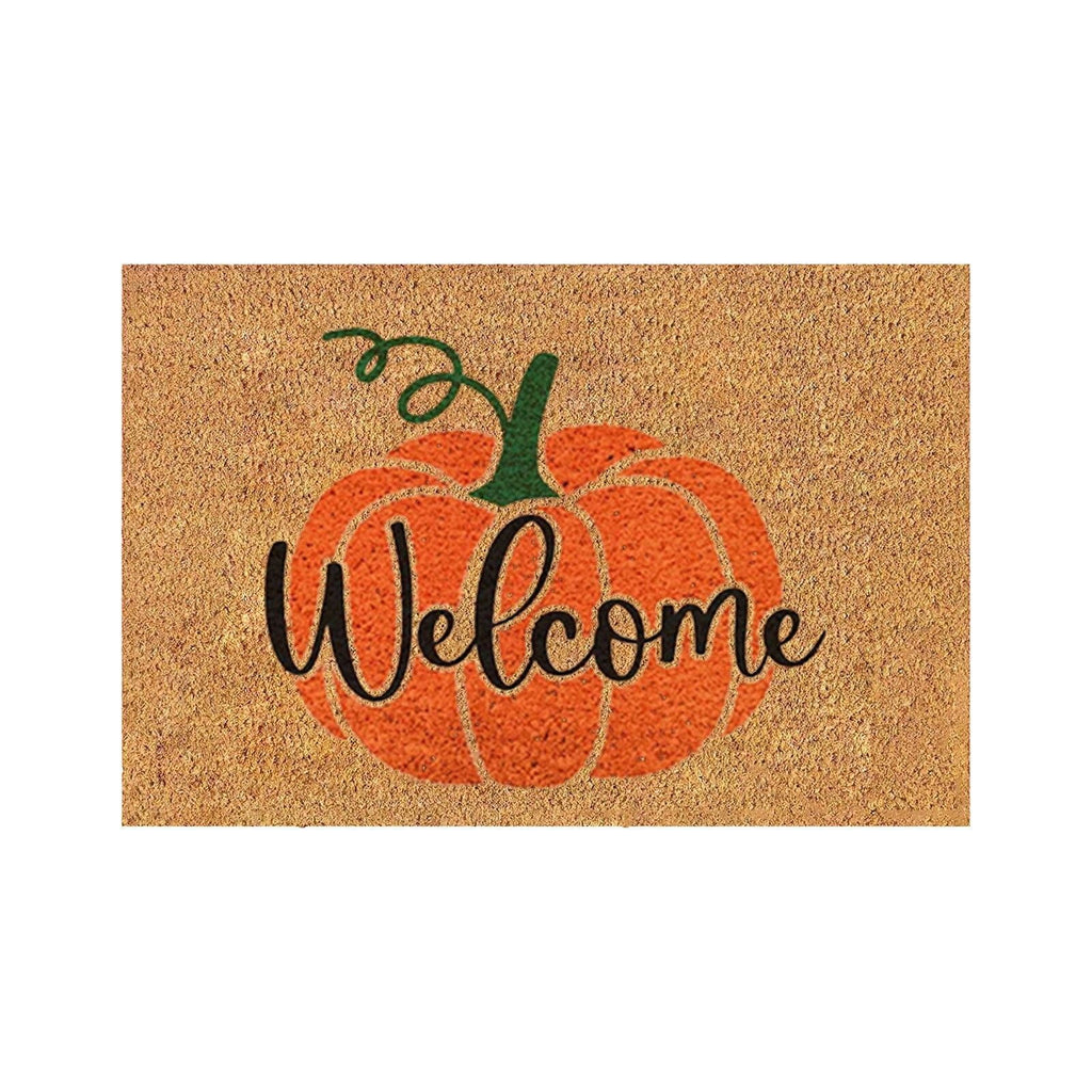 Jinswick Pumpkin Welcome Doormat Fall Indoor Outdoor Entrance Home Front Porch Rugs Halloween Housewarming Greetings Gift Decoration Supplies 20 x 32 Inches
