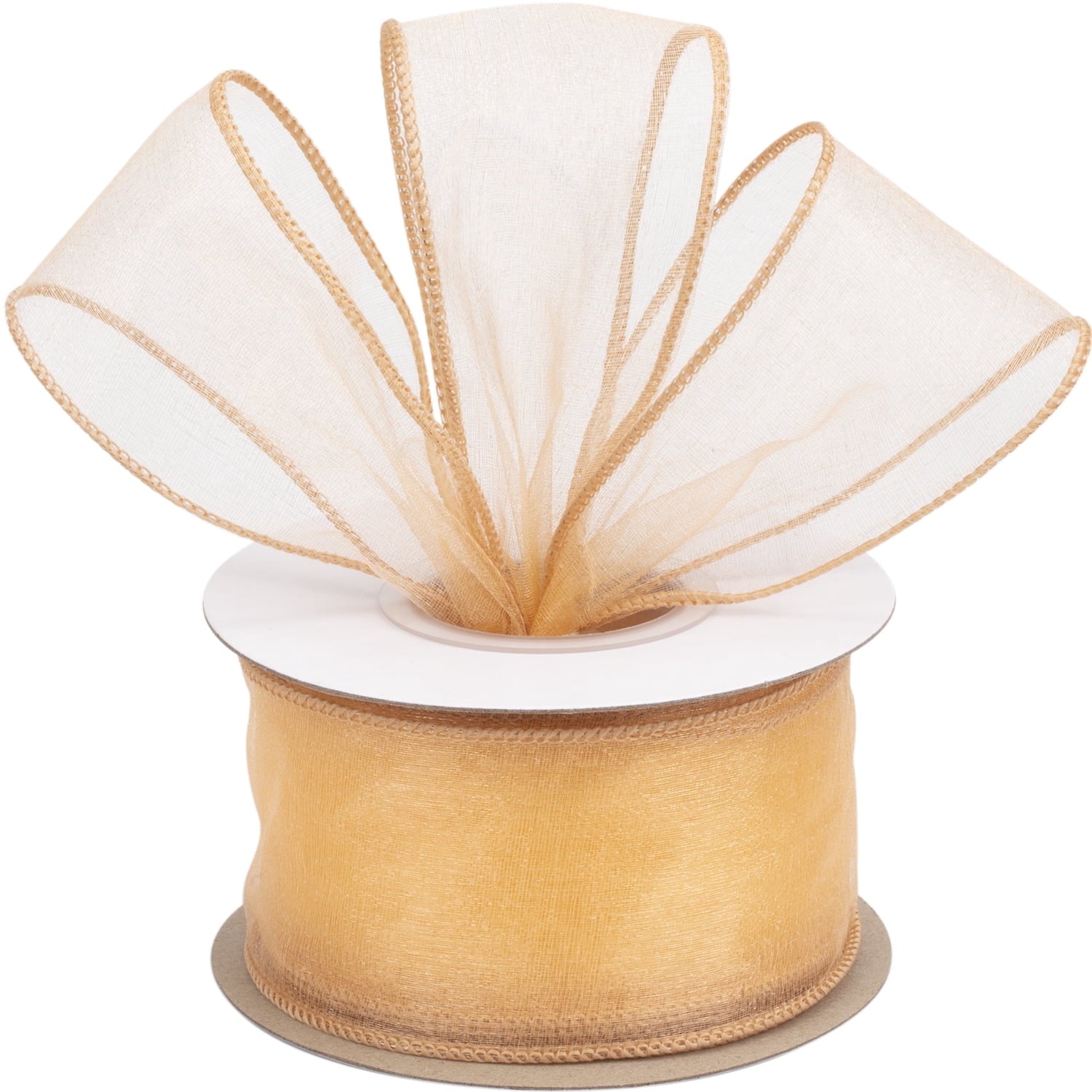 Joycrosso 1.5 Inch White Wired Organza Ribbon - 20 Yards Sheer Decorative Ribbon for Gift Wrapping, Wedding Decor, Christmas Tree, Crafts & DIY Projects