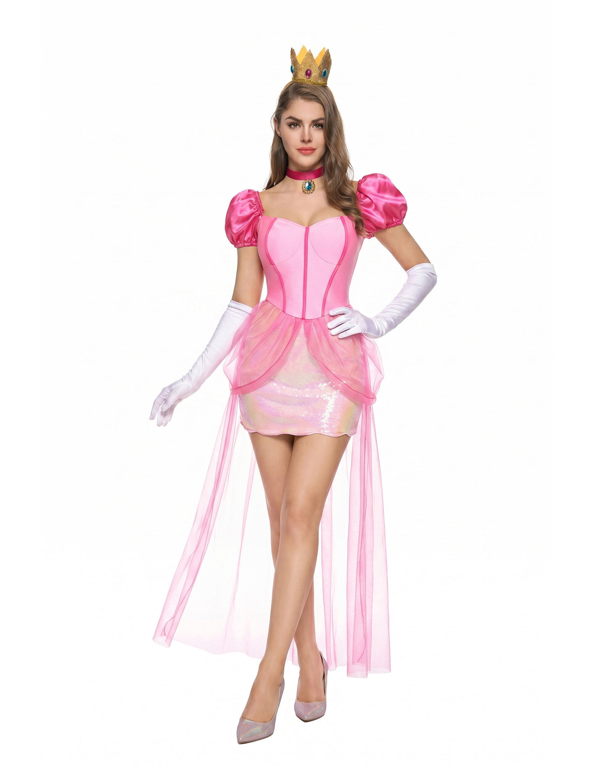Joyfy Women Princess Costume, Green Dress Fairy for Halloween Costume Party Dress up Role Play M-XXL