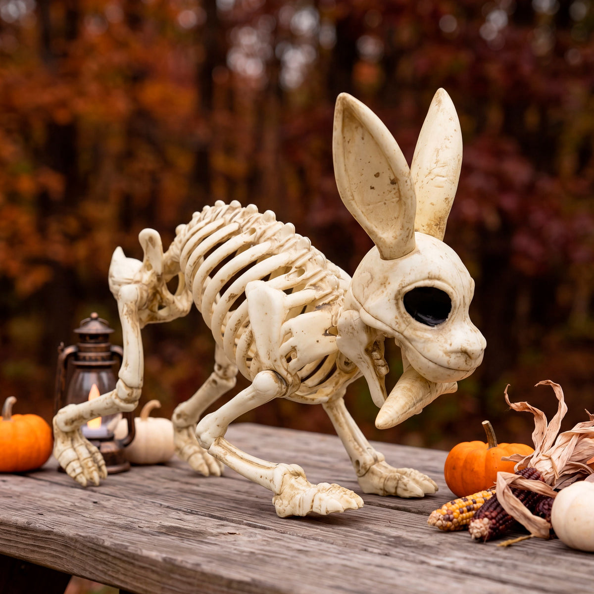 Joyfy 2 Pcs Duck Skeleton Halloween Decoration,4.5 Inch Posable Plastic Animals Halloween Skeleton for Indoor Outdoor Halloween Decorations,Haunted House Party Props