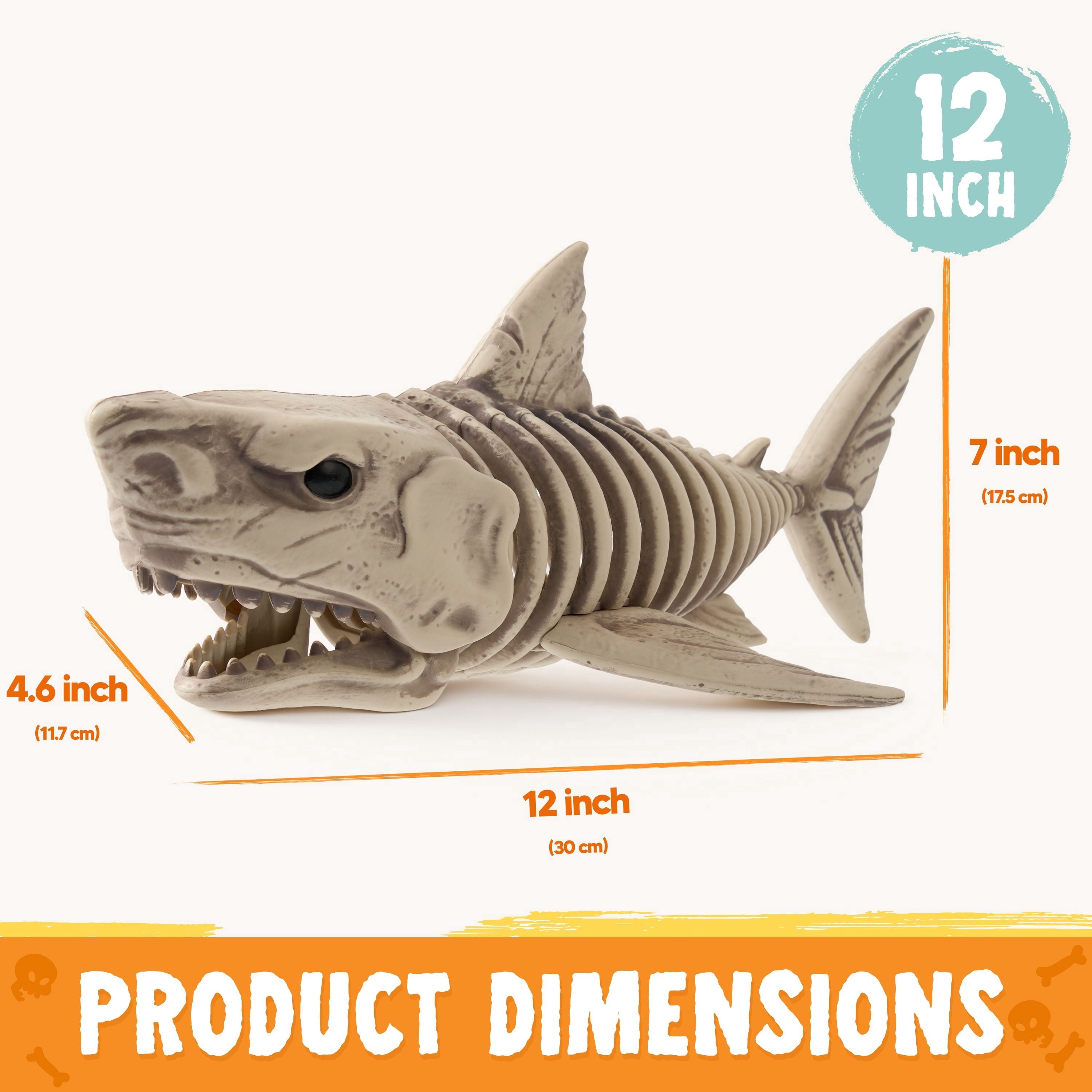 Joyfy Halloween Skeleton Fish Skeleton Halloween Decor,Plastic Skeleton with LED Eye for Halloween Decoration Outdoor Haunted House Party