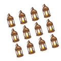KFFKFF 12-Piece Decorative Candle Lantern Set,LED Flameless Candles with Plastic Frames and Glass Panels, Hanging Lanterns for Indoor and Outdoor Decor, Ideal for Parties,and Farmhouse Style, Bronze
